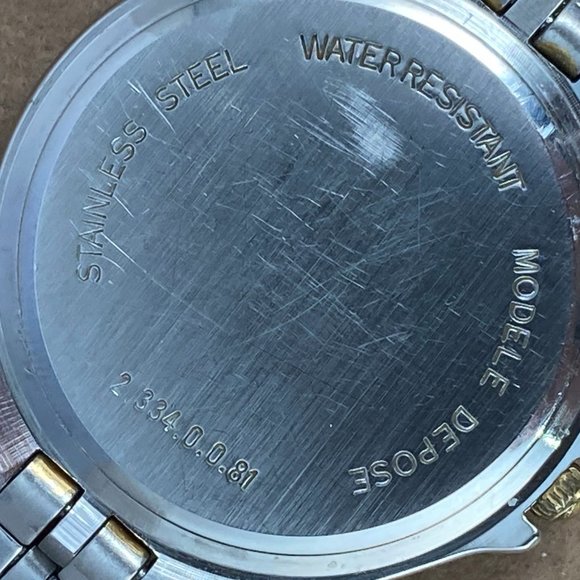 Vintage 2 Tone Daniel Mink Swiss Made Watch Elegantly Styled Blue Face - Picture 8 of 9